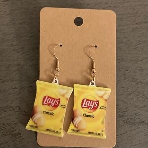 Hand Crafted Yellow Lays Earrings $8 each